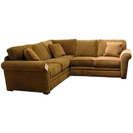 2 Piece Sectional Sofa with Rolled Arms